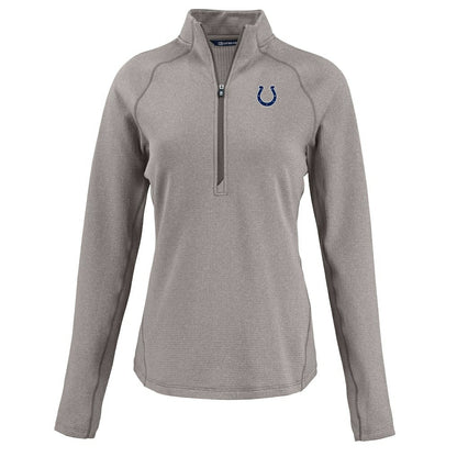 Indianapolis Colts Cutter & Buck Women's Peshastin Eco Fleece Recycled Tri-Blend Raglan Half-Zip Jacket - Heather Gray outlet