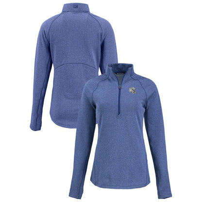 Indianapolis Colts Cutter & Buck Women's Peshastin Eco Fleece Recycled Tri-Blend Raglan Half-Zip Jacket - Heather Royal for sale