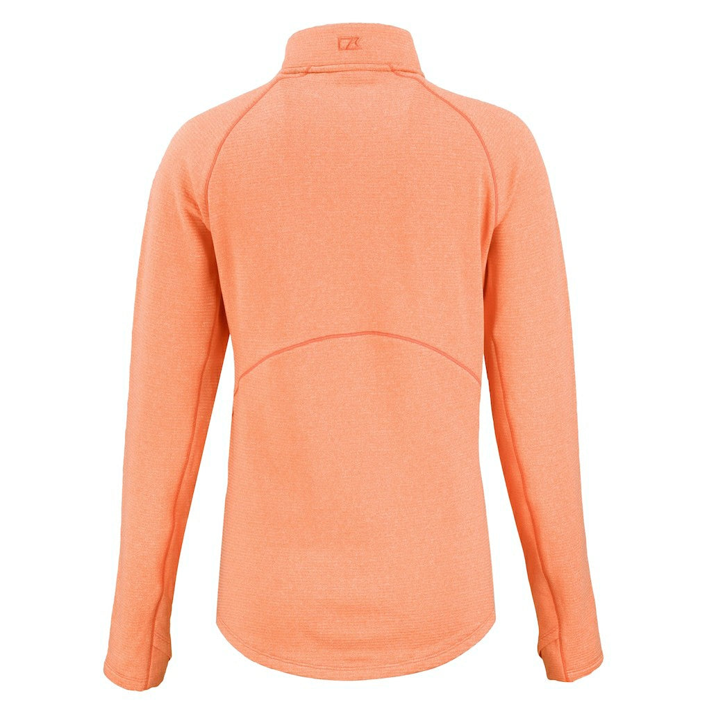 Denver Broncos Cutter & Buck Women's Peshastin Eco Fleece Recycled Tri-Blend Raglan Half-Zip Jacket - Heather Orange discount