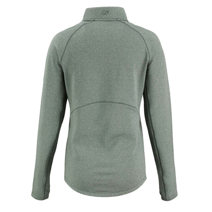 Green Bay Packers Cutter & Buck Women's Peshastin Eco Fleece Recycled Tri-Blend Raglan Half-Zip Jacket - Heather Green on sale