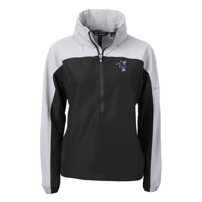 Indianapolis Colts Cutter & Buck Women's Charter Eco Recycled Half-Zip Hooded Anorak Jacket - Black for sale