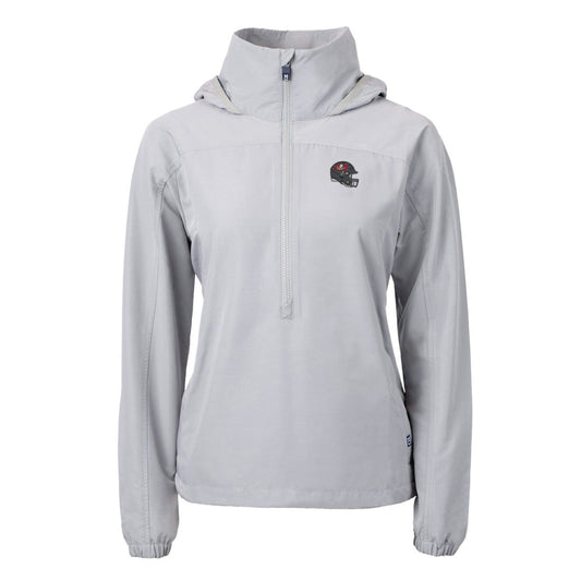 Tampa Bay Buccaneers Cutter & Buck Women's Charter Eco Recycled Half-Zip Hooded Anorak Jacket - Gray online