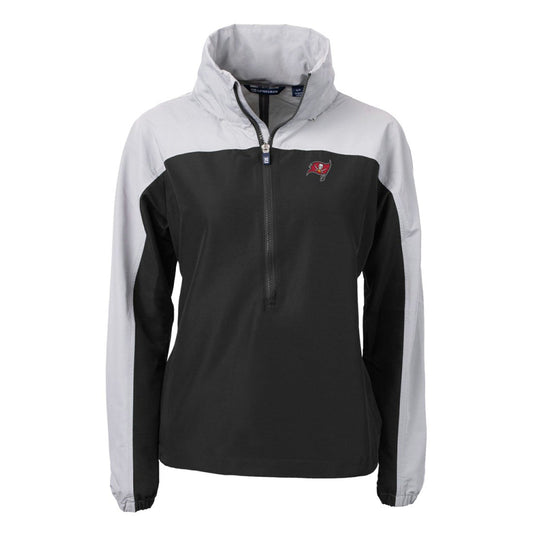 Tampa Bay Buccaneers Cutter & Buck Women's Charter Eco Recycled Half-Zip Hooded Anorak Jacket - Black outlet