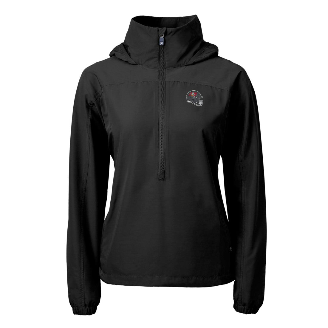 Tampa Bay Buccaneers Cutter & Buck Women's Charter Eco Recycled Half-Zip Hooded Anorak Jacket - Black outlet