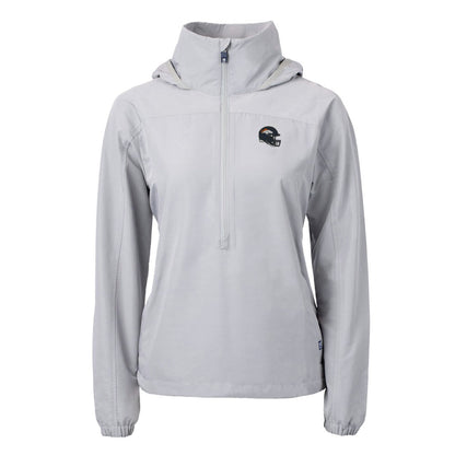Denver Broncos Cutter & Buck Women's Charter Eco Recycled Half-Zip Hooded Anorak Jacket - Gray sale