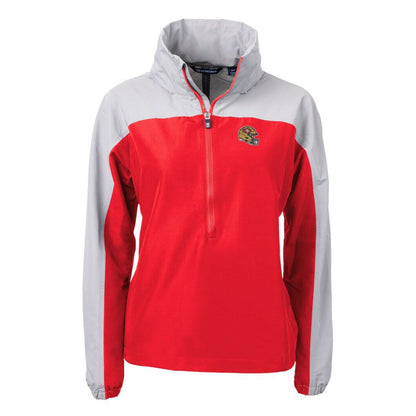 San Francisco 49ers Cutter & Buck Women's Charter Eco Recycled Half-Zip Hooded Anorak Jacket - Scarlet online