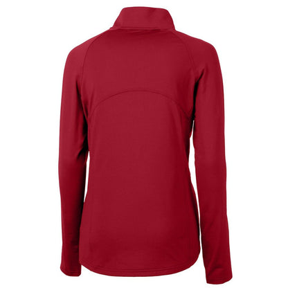 San Francisco 49ers Cutter & Buck Women's Adapt Eco Knit Stretch Recycled Raglan Half-Zip Top - Red outlet