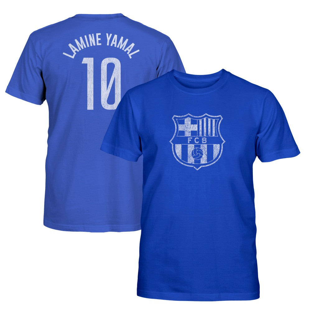 Lamine Yamal Barcelona 1863FC Youth Player Name & Number T-Shirt - Blue online
