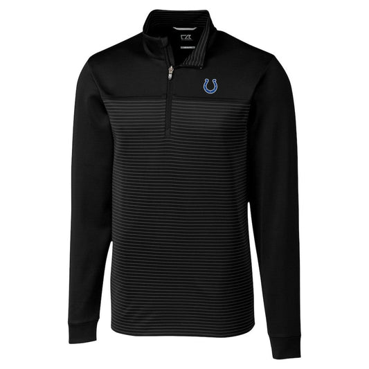 Indianapolis Colts Cutter & Buck Traverse Stripe Stretch DryTec Quarter-Zip Top - Black discount