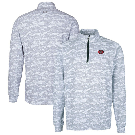 San Francisco 49ers Cutter & Buck Big & Tall Traverse Eco Camo Tri-Blend DryTec Quarter-Zip Jacket - Charcoal on sale