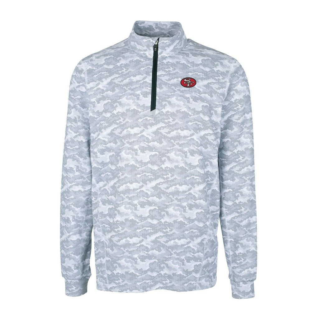 San Francisco 49ers Cutter & Buck Big & Tall Traverse Eco Camo Tri-Blend DryTec Quarter-Zip Jacket - Charcoal on sale