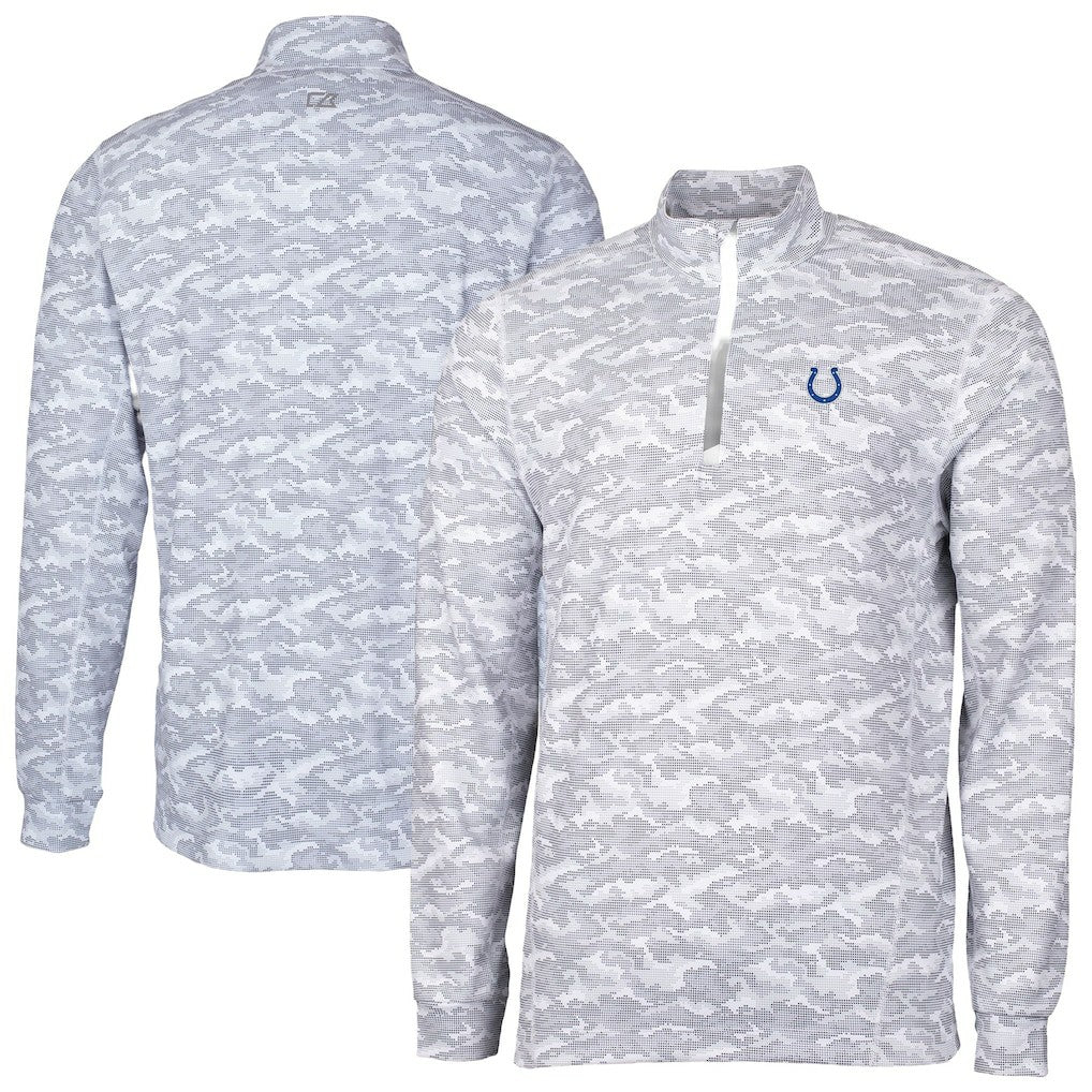 Indianapolis Colts Cutter & Buck Big & Tall Traverse Eco Camo Tri-Blend DryTec Quarter-Zip Jacket - Charcoal discount