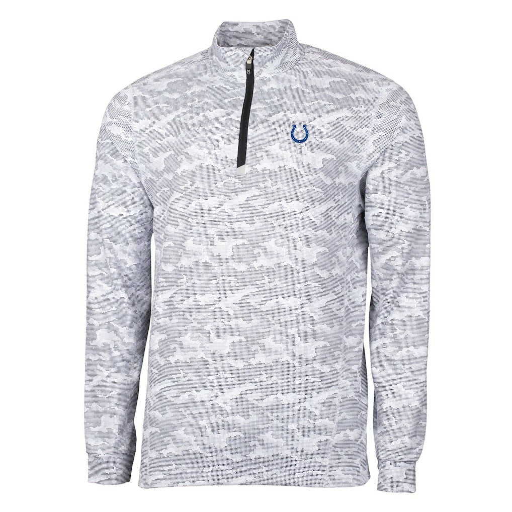 Indianapolis Colts Cutter & Buck Big & Tall Traverse Eco Camo Tri-Blend DryTec Quarter-Zip Jacket - Charcoal discount