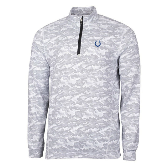 Indianapolis Colts Cutter & Buck Big & Tall Traverse Eco Camo Tri-Blend DryTec Quarter-Zip Jacket - Charcoal discount