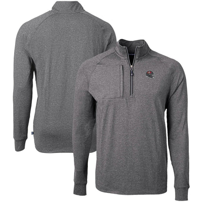 Tampa Bay Buccaneers Cutter & Buck Big & Tall Adapt Eco Raglan Quarter-Zip Jacket - Heather Black discount