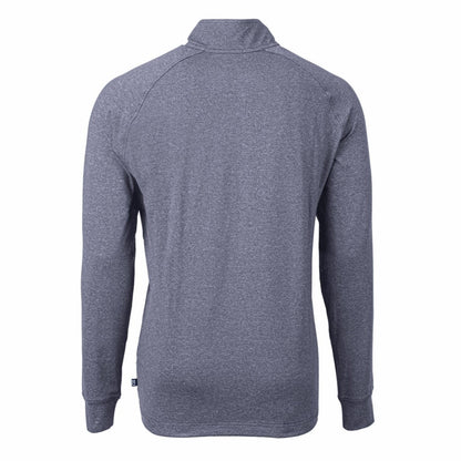 Denver Broncos Cutter & Buck Big & Tall Adapt Eco Raglan Quarter-Zip Jacket - Heather Navy cheap