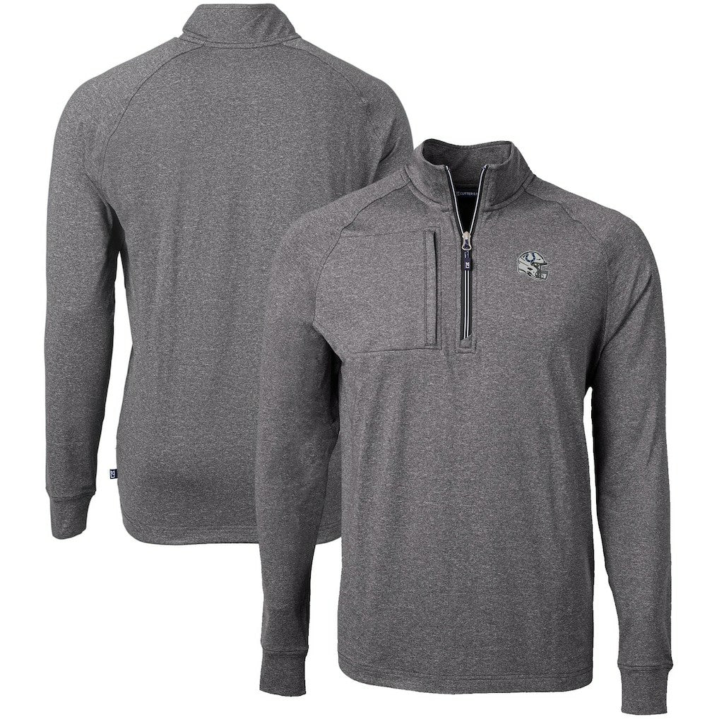 Indianapolis Colts Cutter & Buck Big & Tall Adapt Eco Raglan Quarter-Zip Jacket - Heather Black online