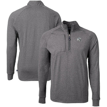 Indianapolis Colts Cutter & Buck Big & Tall Adapt Eco Raglan Quarter-Zip Jacket - Heather Black online