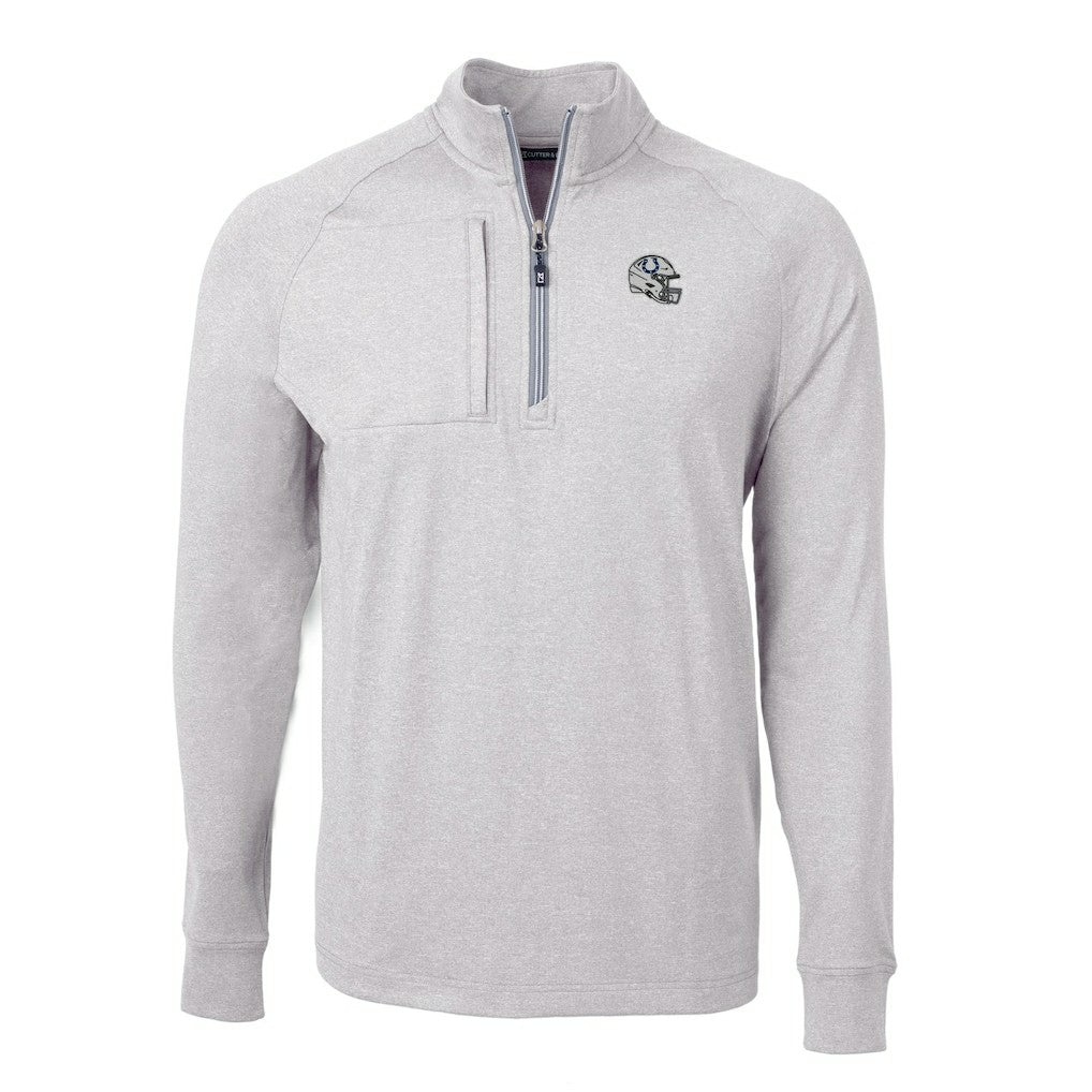 Indianapolis Colts Cutter & Buck Big & Tall Adapt Eco Raglan Quarter-Zip Jacket - Heather Gray on sale