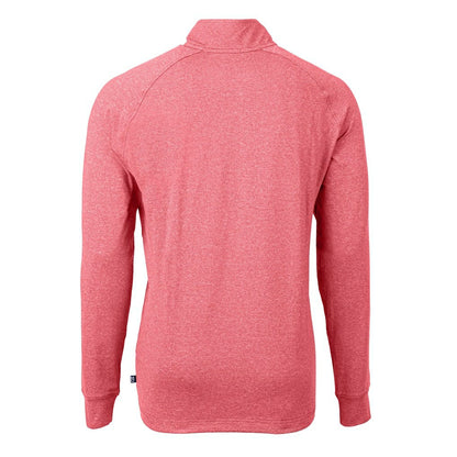 San Francisco 49ers Cutter & Buck Big & Tall Adapt Eco Raglan Quarter-Zip Jacket - Heather Scarlet on sale