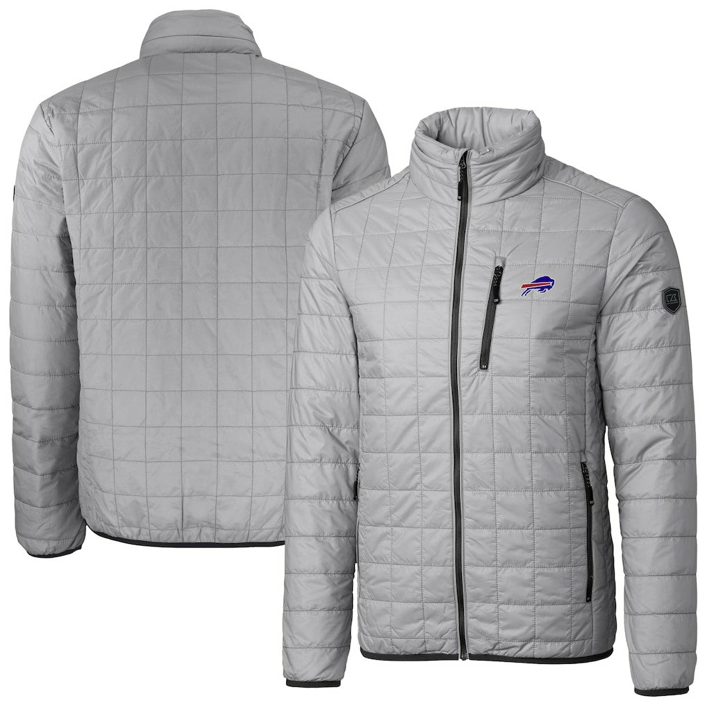 Buffalo Bills Cutter & Buck Big & Tall Rainier PrimaLoft Eco Insulated Full-Zip Hoodie Puffer Jacket - Gray discount
