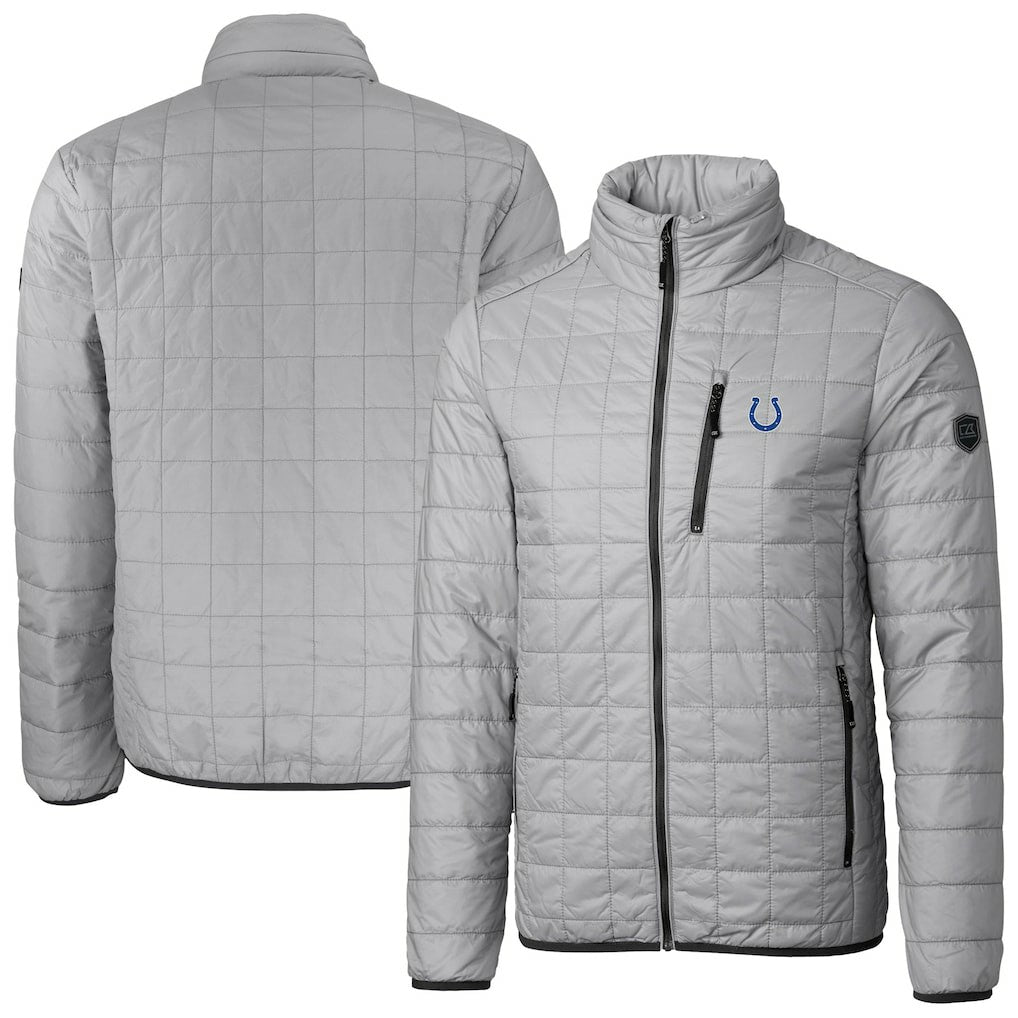 Indianapolis Colts Cutter & Buck Big & Tall Rainier PrimaLoft Eco Insulated Full-Zip Hoodie Puffer Jacket - Gray discount