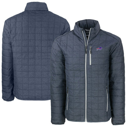 Buffalo Bills Cutter & Buck Big & Tall Rainier PrimaLoft Eco Insulated Full-Zip Hoodie Puffer Jacket - Charcoal for sale