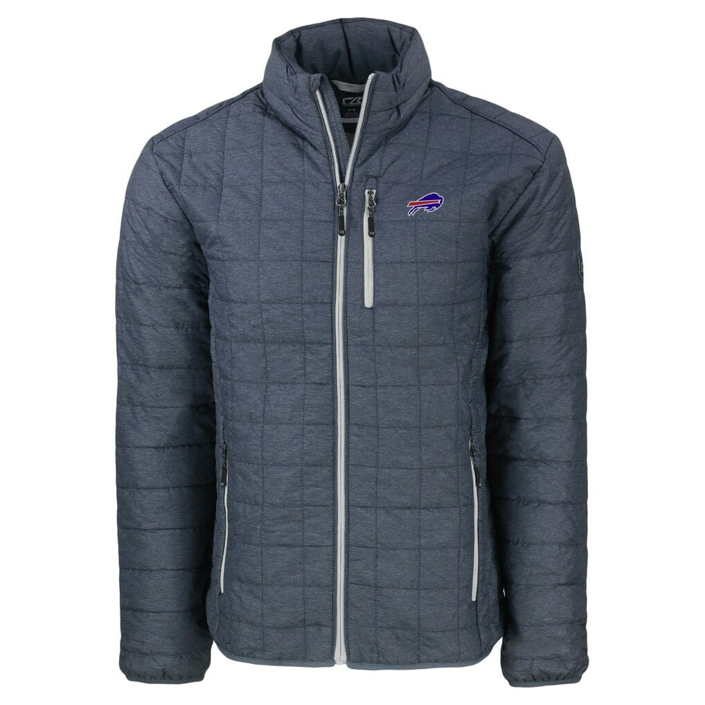 Buffalo Bills Cutter & Buck Big & Tall Rainier PrimaLoft Eco Insulated Full-Zip Hoodie Puffer Jacket - Charcoal for sale