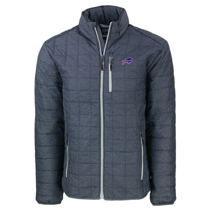 Buffalo Bills Cutter & Buck Big & Tall Rainier PrimaLoft Eco Insulated Full-Zip Hoodie Puffer Jacket - Charcoal for sale