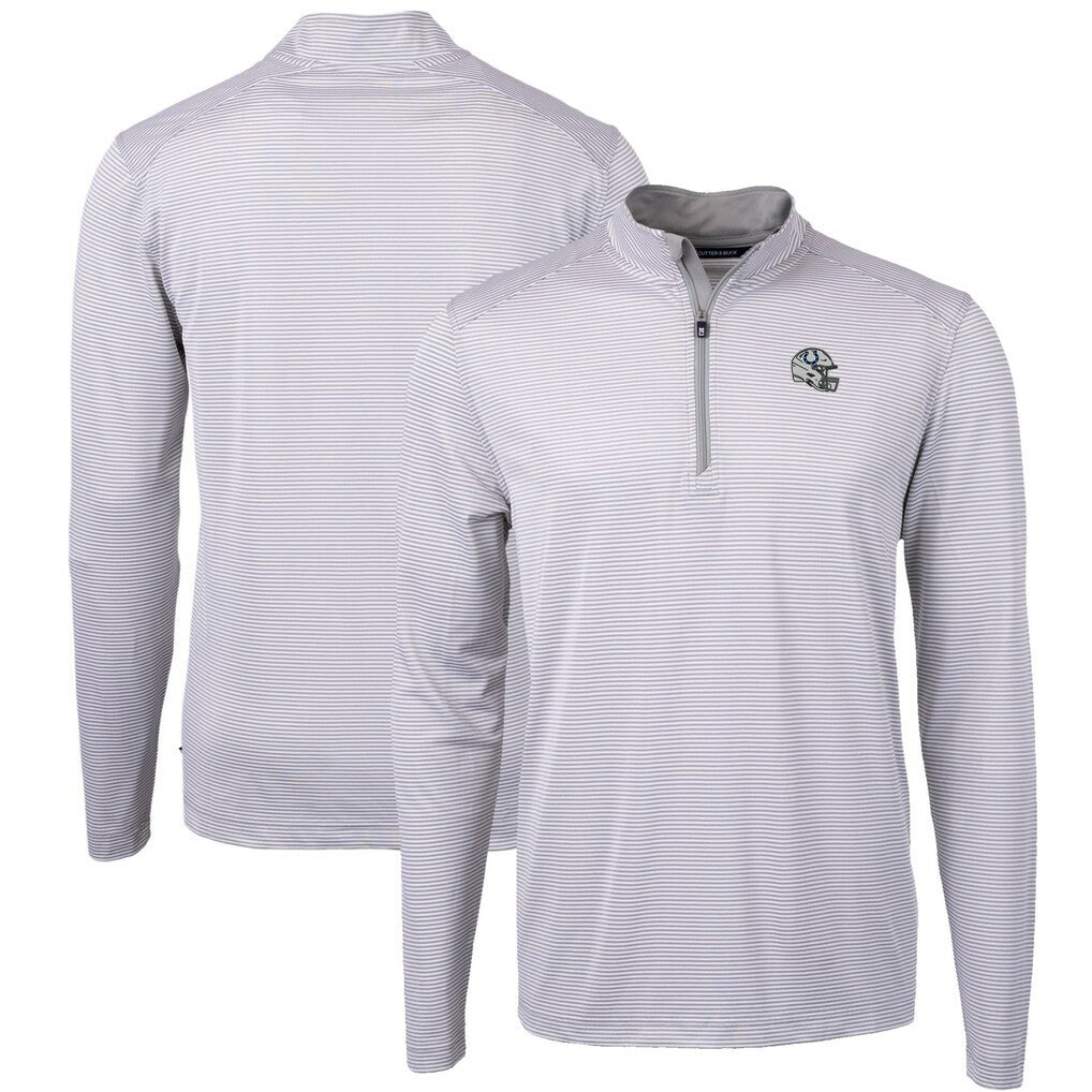 Indianapolis Colts Cutter & Buck Big & Tall Virtue Eco Pique Micro Stripe Tri-Blend Quarter-Zip Jacket - Gray online