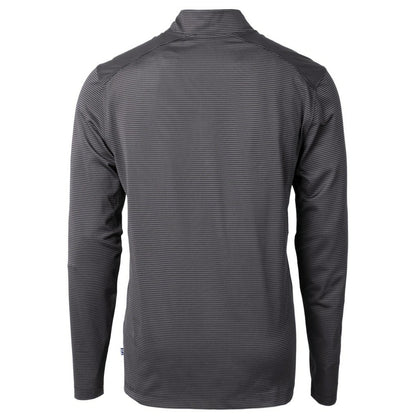 San Francisco 49ers Cutter & Buck Big & Tall Virtue Eco Pique Micro Stripe Tri-Blend Quarter-Zip Jacket - Black for sale