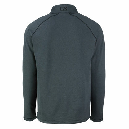 Green Bay Packers Cutter & Buck Peshastin Eco Fleece Tri-Blend Raglan Recycled Quarter-Zip Jacket - Heather Black cheap