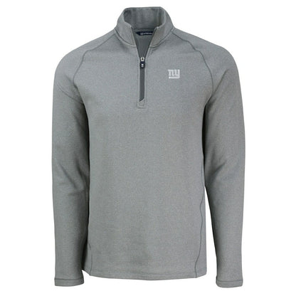 New York Giants Cutter & Buck Peshastin Eco Fleece Tri-Blend Raglan Recycled Quarter-Zip Jacket - Heather Gray cheap