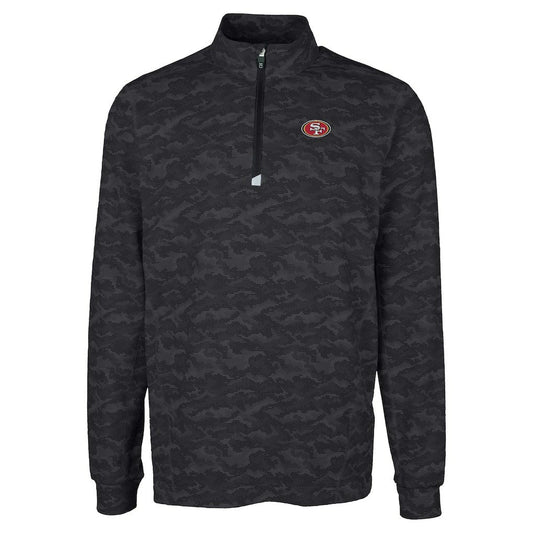 San Francisco 49ers Cutter & Buck Big & Tall Traverse Eco Camo Tri-Blend DryTec Quarter-Zip Jacket - Black sale