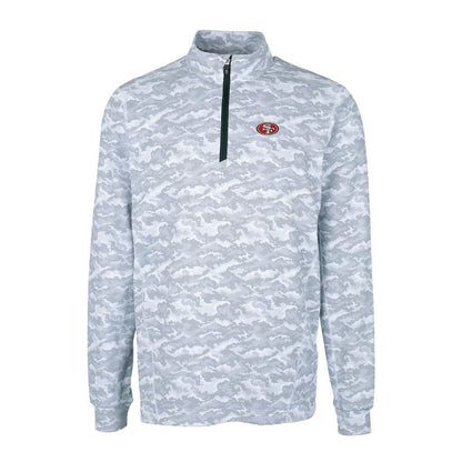 San Francisco 49ers Cutter & Buck Big & Tall Traverse Eco Camo Tri-Blend DryTec Quarter-Zip Jacket - Charcoal outlet