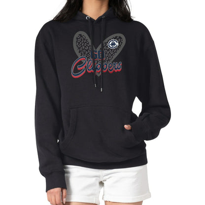 LA Clippers G-III 4Her by Carl Banks Women's Leopard Heart Graphic Fleece Pullover Hoodie - Black online