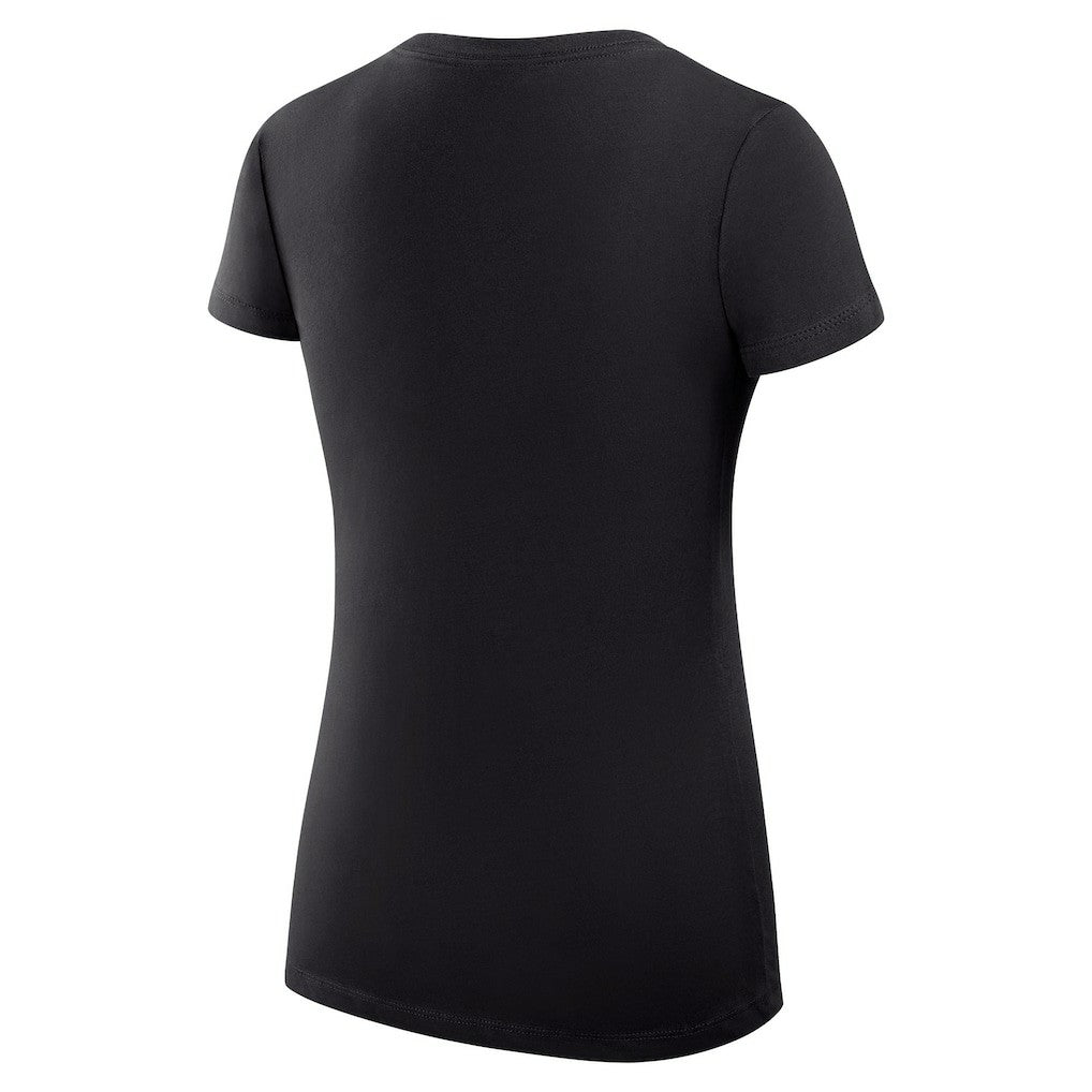 Golden State Warriors G-III 4Her by Carl Banks Women's Super-Slim Fit Lightweight Leopard Heart V-Neck T-Shirt sale - Black for sale