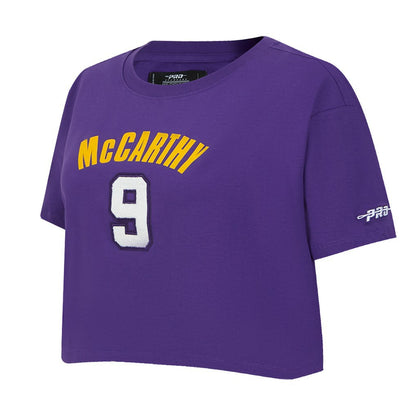 J.J. McCarthy Minnesota Vikings Pro Standard Women's Player Name & Number Cropped Boxy T-Shirt - Purple outlet