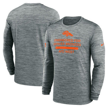 Denver Broncos Sideline Velocity Performance Long Sleeve T-Shirt - Gray | Nike discount