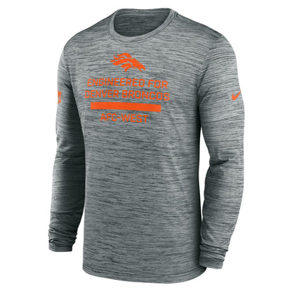 Denver Broncos Sideline Velocity Performance Long Sleeve T-Shirt - Gray | Nike discount