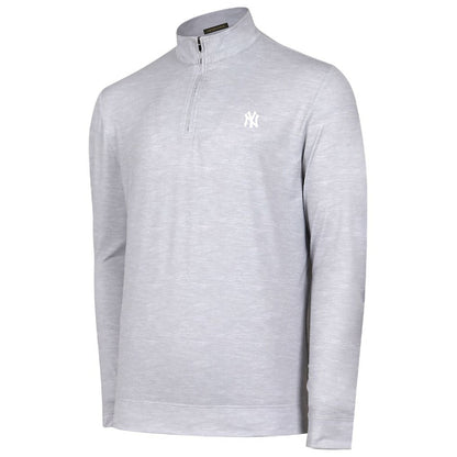 New York Yankees Sublime Tri-Blend Quarter-Zip Jacket - Gray