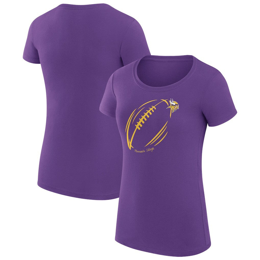 Minnesota Vikings G-III 4Her by Carl Banks Women's Super-Slim Fit Lightweight Subtle Football T-Shirt - Purple sale