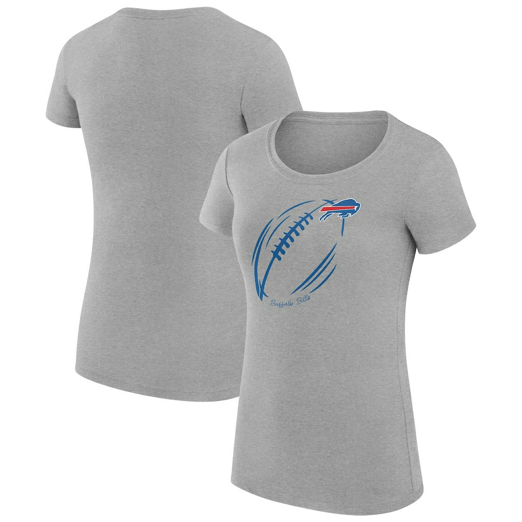 Buffalo Bills G-III 4Her by Carl Banks Women's Super-Slim Fit Lightweight Subtle Football T-Shirt - Heather Gray cheap