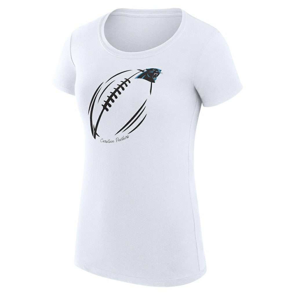 Carolina Panthers G-III 4Her by Carl Banks Women's Super-Slim Fit Lightweight Subtle Football T-Shirt - White discount