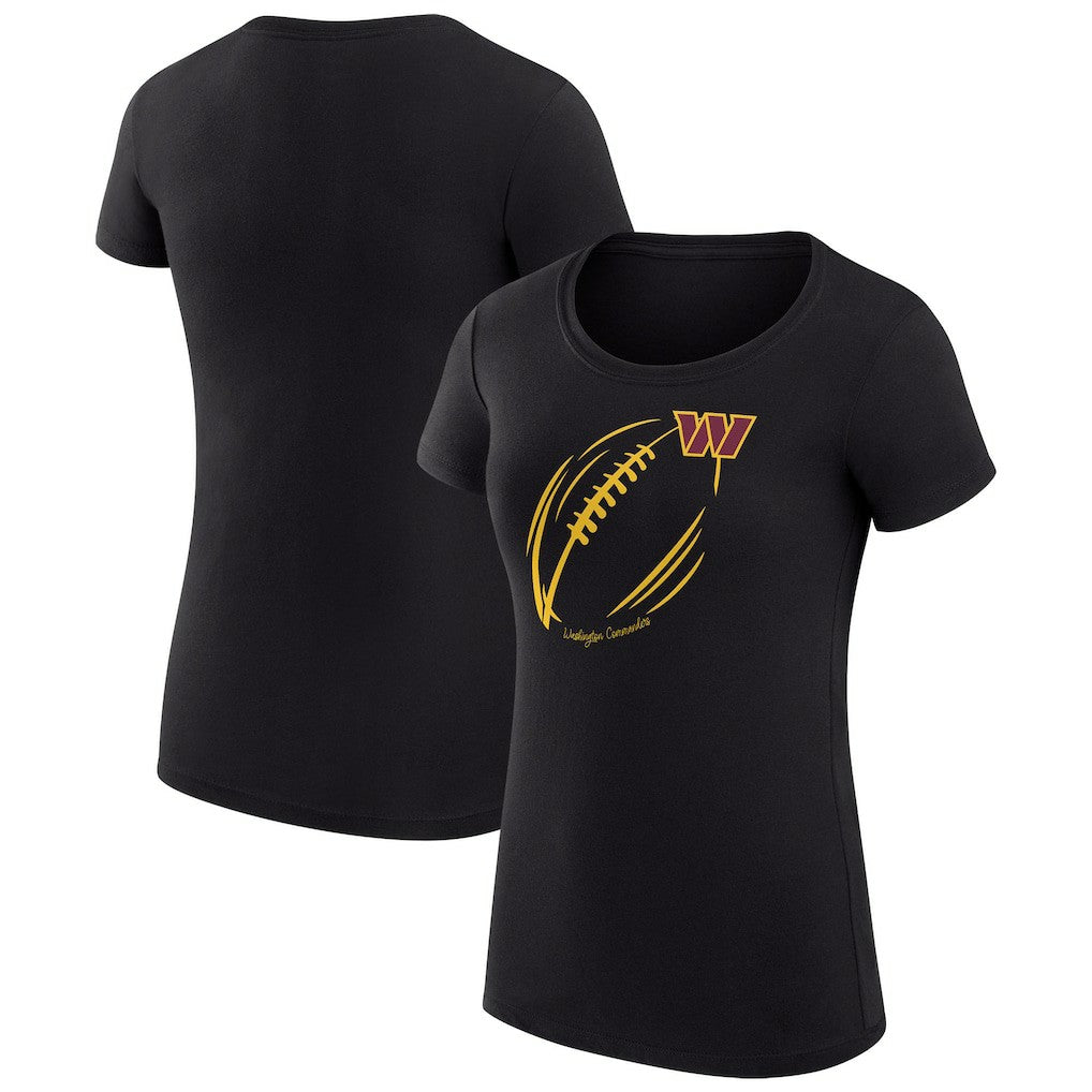 Washington Commanders G-III 4Her by Carl Banks Women's Super-Slim Fit Lightweight Subtle Football T-Shirt - Black sale