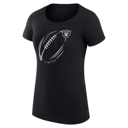 Las Vegas Raiders G-III 4Her by Carl Banks Women's Super-Slim Fit Lightweight Subtle Football T-Shirt - Black discount