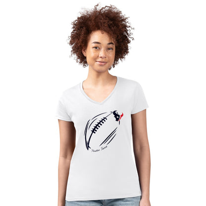 Houston Texans G-III 4Her by Carl Banks Women's Super-Slim Fit Lightweight Subtle Football V-Neck T-Shirt - White outlet