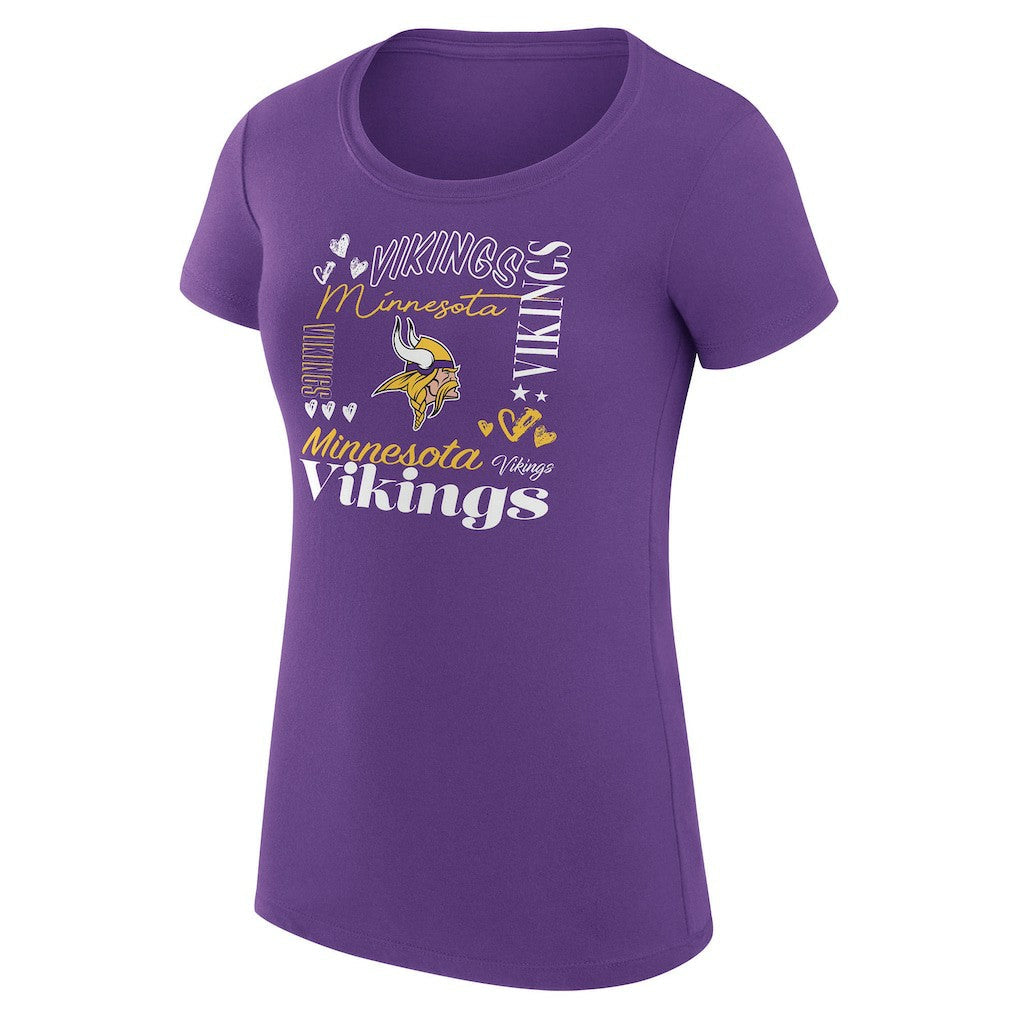 Minnesota Vikings G-III 4Her by Carl Banks Women's Super-Slim Fit Lightweight Collage Team T-Shirt - Purple cheap
