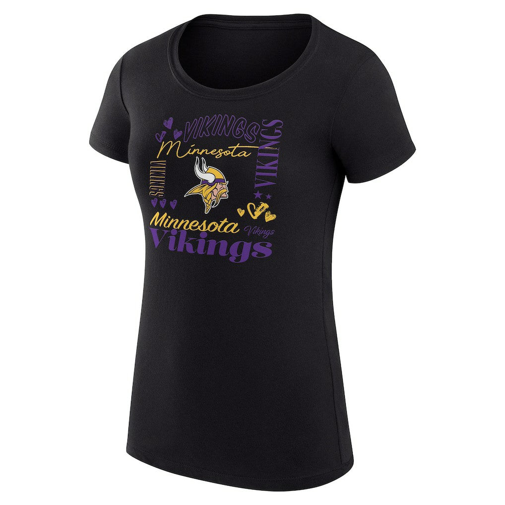 Minnesota Vikings G-III 4Her by Carl Banks Women's Super-Slim Fit Lightweight Collage Team T-Shirt - Black online