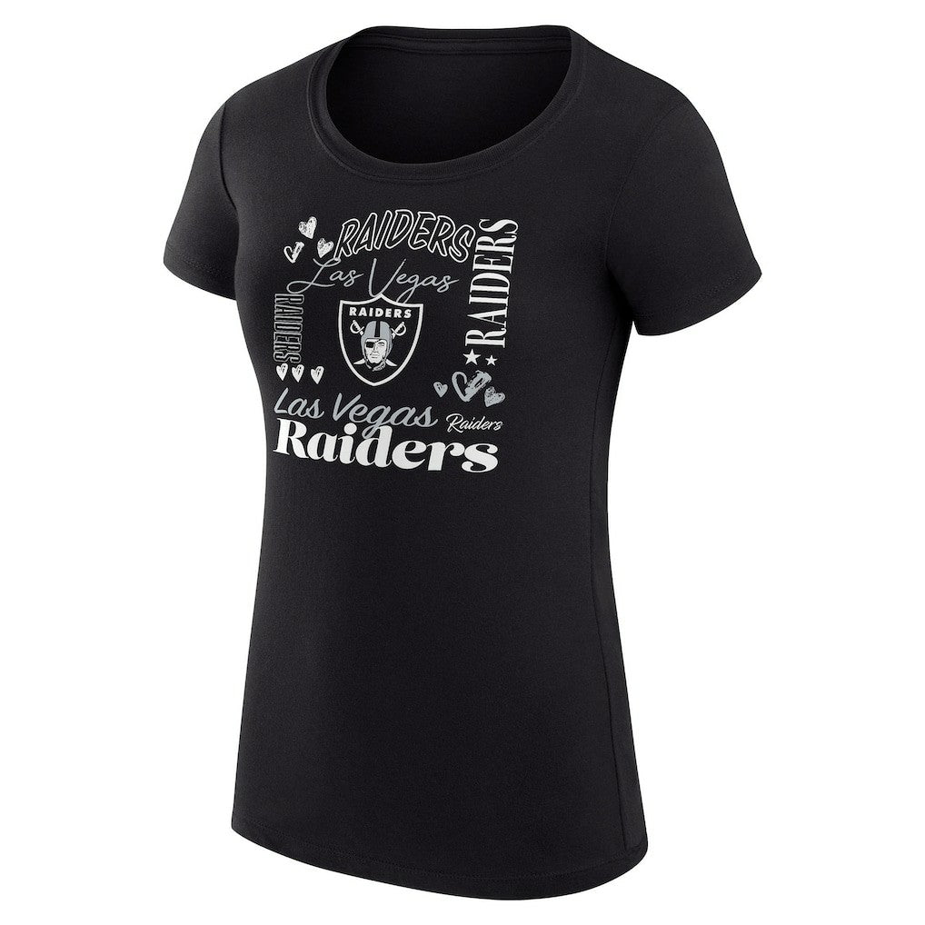 Las Vegas Raiders G-III 4Her by Carl Banks Women's Super-Slim Fit Lightweight Collage Team T-Shirt - Black outlet
